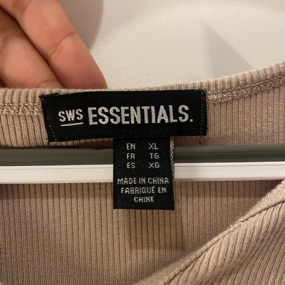 SWS Essentials Ribbed Beige Top - Picture 2 of 3